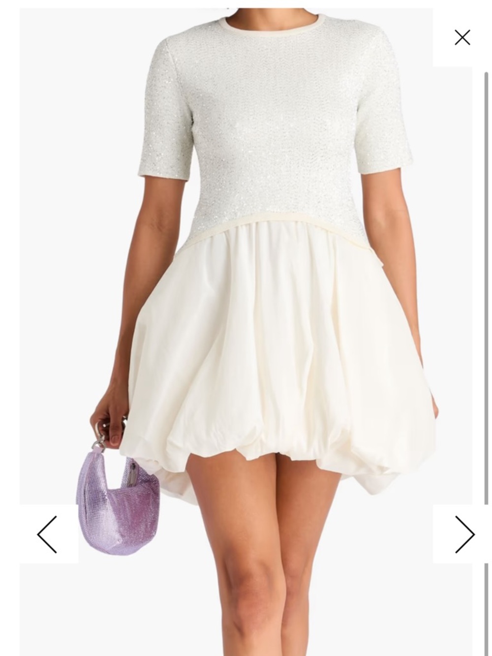 Simkhai Kenz sequin-embellished knit-paneled taffeta mini dress NWT